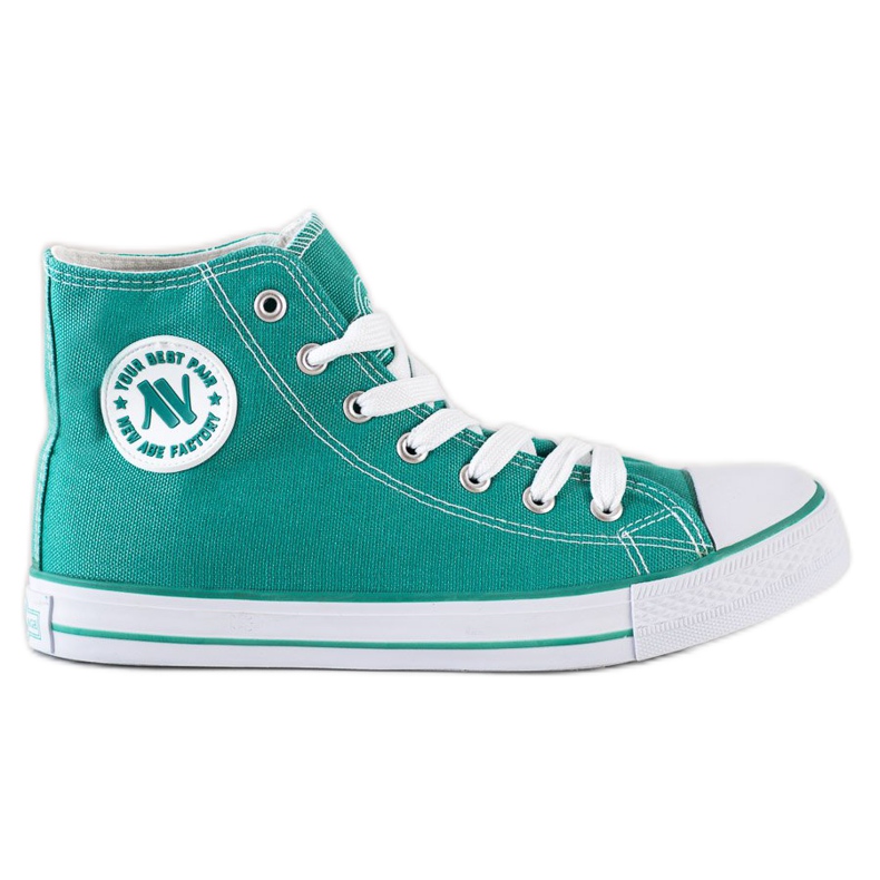 New Age Tênis de cano alto amarrado verde