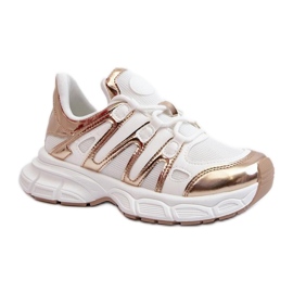 Step in style Calçado Esportivo Modelo Ahmani NB633P Branco/Dourado - Entre com estilo