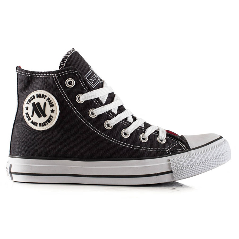 New Age Tênis de cano alto amarrado cinza