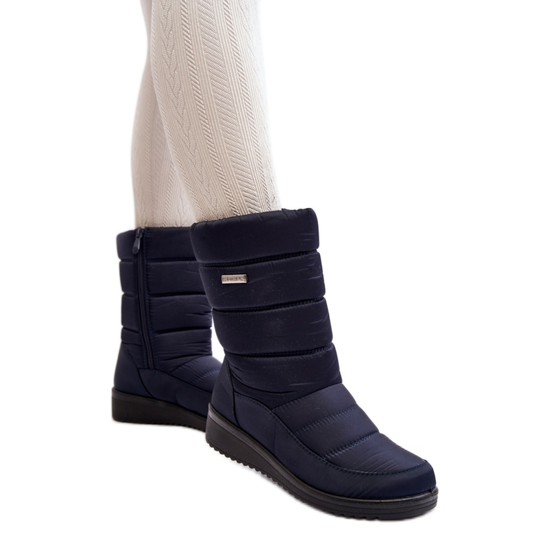 Botas de neve com isolamento feminino da Marinha azul