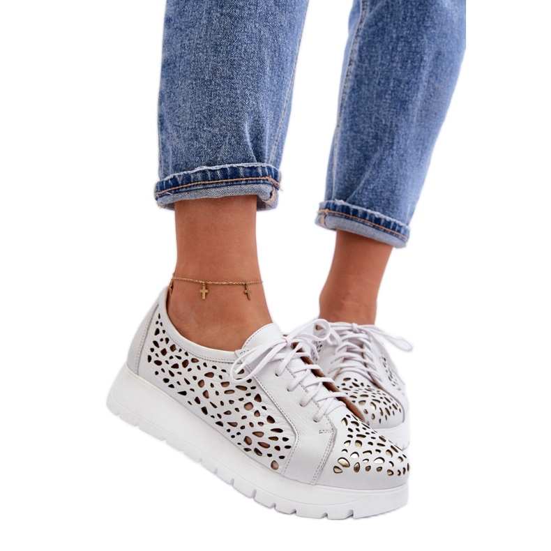 Sapatos plataforma femininos Zazoo Light Grey branco