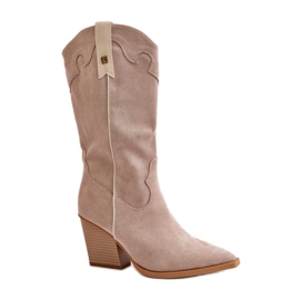 Botas de cowboy femininas bege Botas de cowboy femininas bege