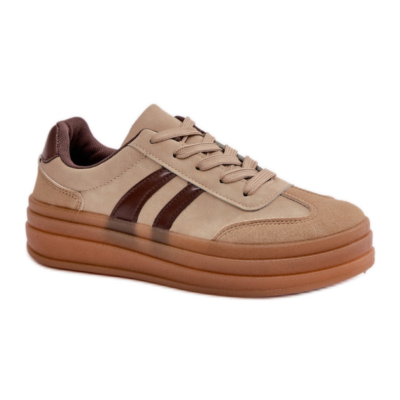 Calçado desportivo com plataforma castanha castanho Calçado desportivo com plataforma castanha castanho