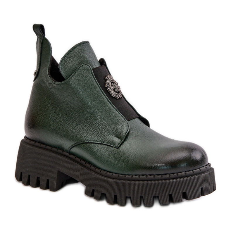 Botins femininos de salto alto Zazoo Verde Escuro