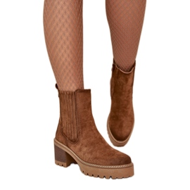 Botins femininos em camurça ecológica marrom