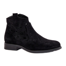 Botas femininas com cano aberto S.Barski Preto