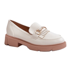 Mocassins femininos com decoração, Branco Mocassins femininos com decoração, Branco