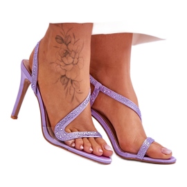 Sandálias elegantes de salto alto Violeta roxo