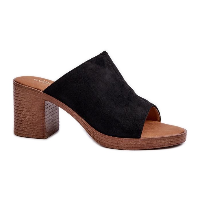 Chinelos elegantes pretos de salto alto