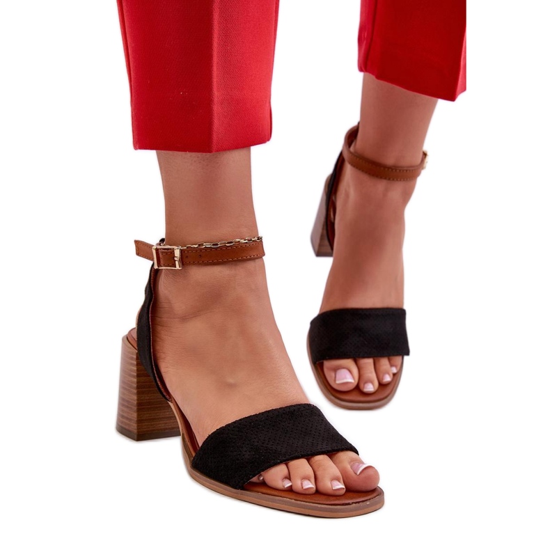 Sandálias femininas de salto alto pretas preto