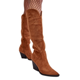 Botas de cowboy femininas camelo marrom