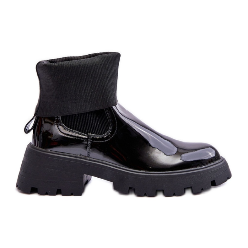 Step in style Botas Chelsea Modelo Pavo DES925M Preto Lakier - Entre com estilo