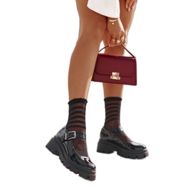 Sapatos femininos envernizados com fivela Black Lakier preto Sapatos femininos envernizados com fivela Black Lakier preto