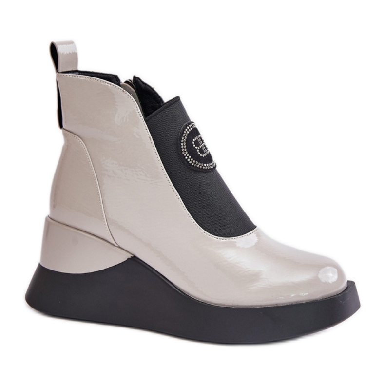 Botins femininos na plataforma S.Barski Light Grey cinza
