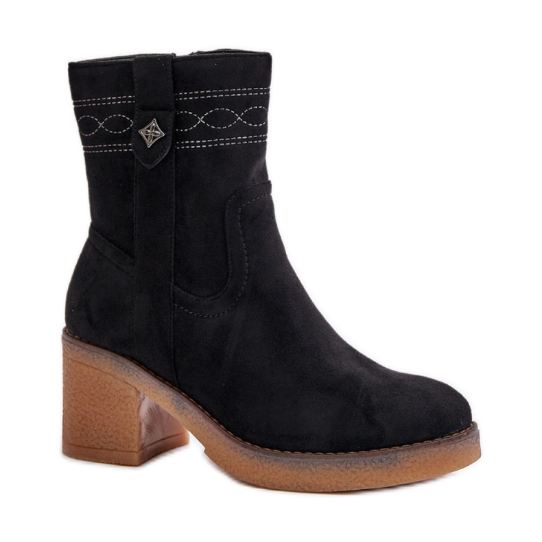 Botas femininas isoladas de salto alto Preto