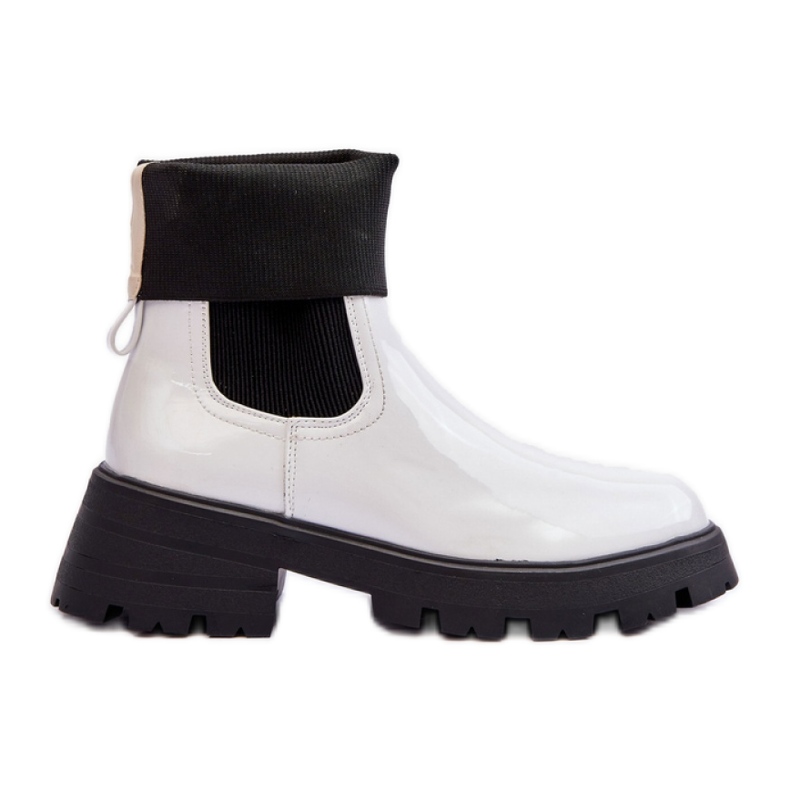 Step in style Botas Chelsea Modelo Pavo DES925M Verniz Branco - Entre com estilo Step in style Botas Chelsea Modelo Pavo DES925M Verniz Branco - Entre com estilo