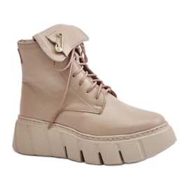Botas plataforma femininas Zazoo Beige bege Botas plataforma femininas Zazoo Beige bege