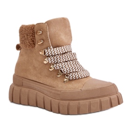 Botas com plataforma marrom quente