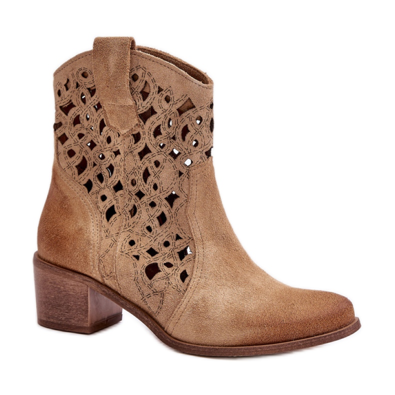 Botas femininas abertas Lewski bege