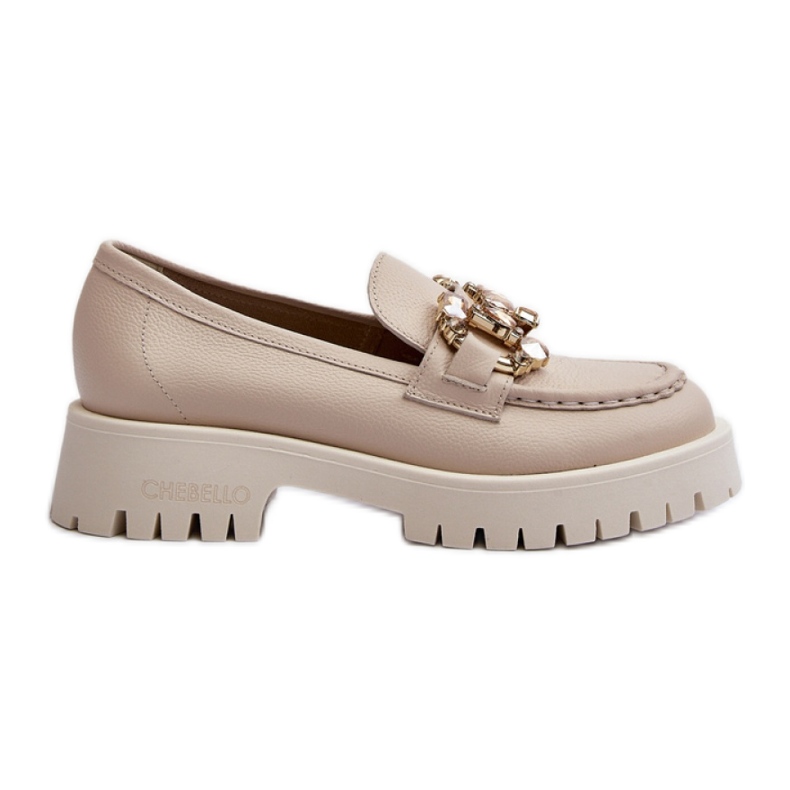 Mocassins femininos elegantes Chebello Beige bege