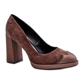 Sapatos de salto agulha Laura Messi Brown marrom
