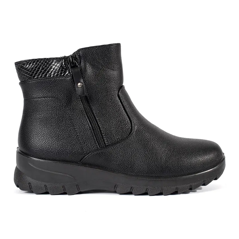 Botins femininos pretos e confortáveis ​​com isolamento