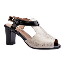 Step in style Sandálias Modelo Queenmarie ASA228-3 Douradas/Pretas - Entre com estilo amarelo