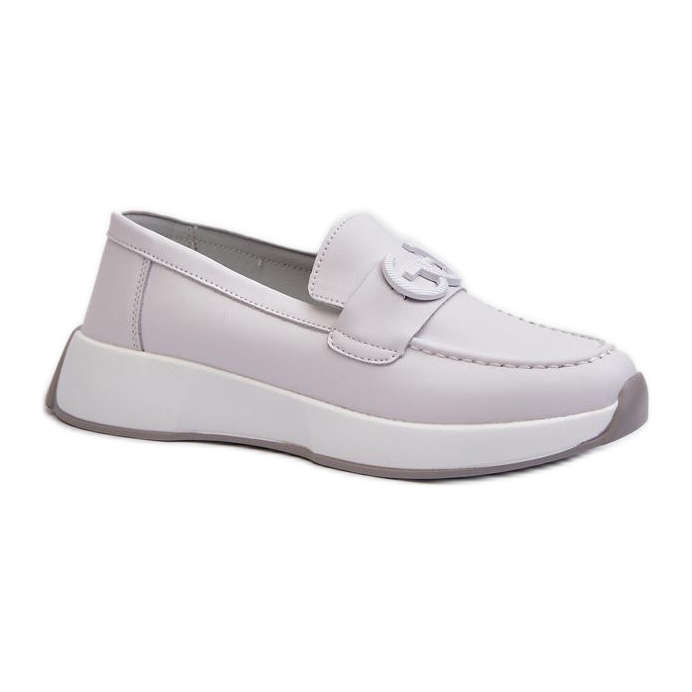 Step in style Mocassins Modelo S.Barski LR490 Cinza Claro - Entre com estilo