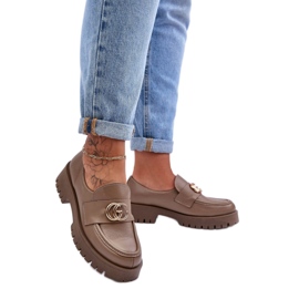 Step in style Sapatos Modelo Rosefalls 20153 Couro Bege Escuro - Entre com estilo