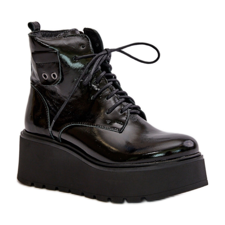 Step in style Botas Modelo Zazoo 60499 Couro Preto - Entre com estilo