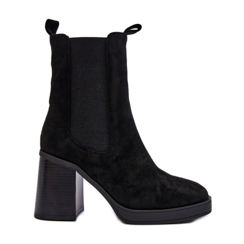 Step in style Botins Modelo Piovere 8600 Camurça Preta - Entre com estilo preto