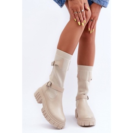 Step in style Botas Modelo Abroze 55-80 Bege - Entre com estilo