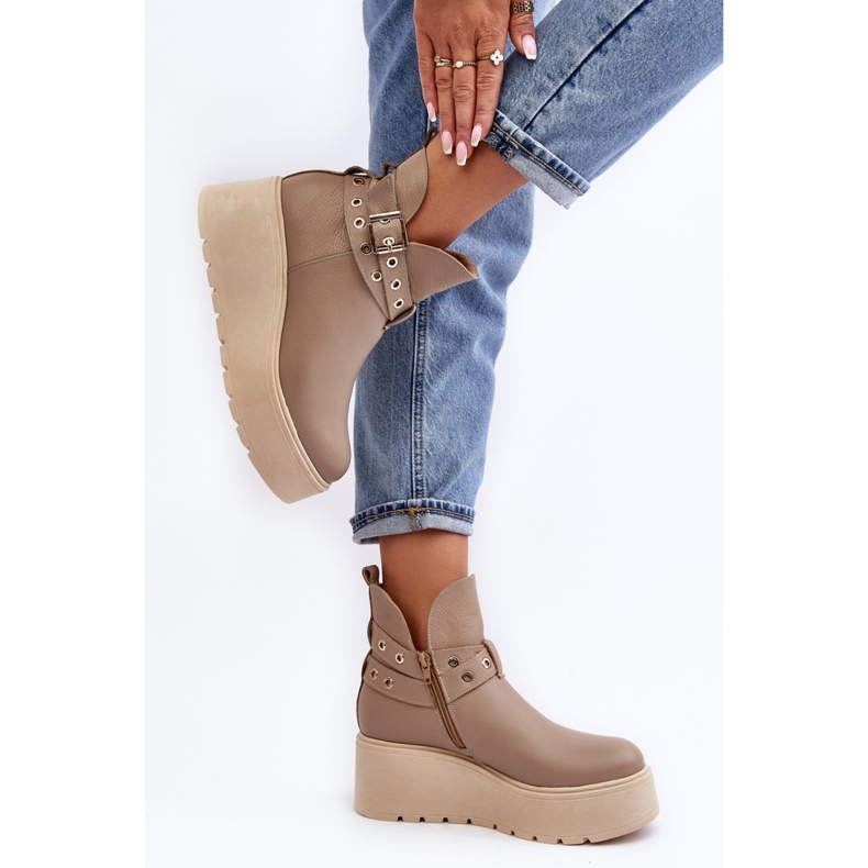 Step in style Botas Modelo Zazoo 1752 Bege - Entre com estilo