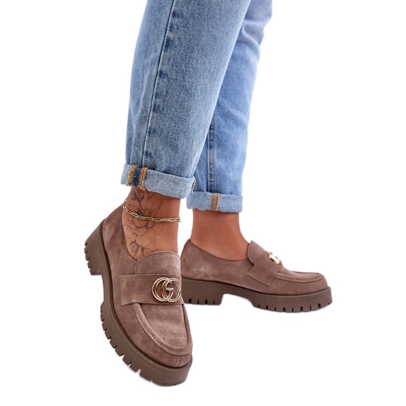 Step in style Sapatos Modelo Rosefalls 20153 Camurça Bege Escuro - Entre com estilo