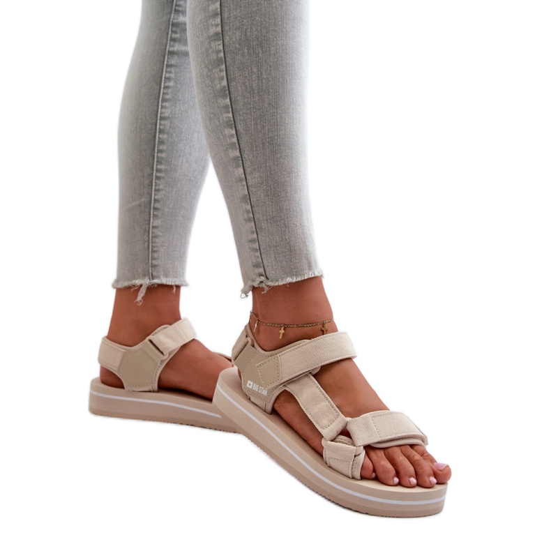 Step in style Sandálias Modelo Big Star NN274A535 Bege - Entre com estilo