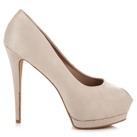 Vices Salto aberto de camurça castanho