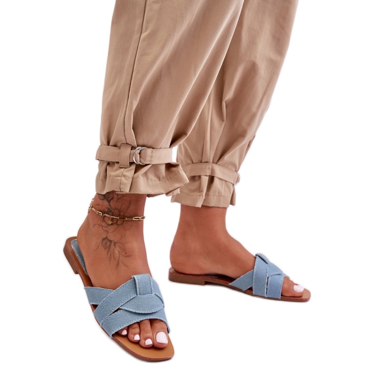Step in style Chinelo Sandália Modelo Aversa W-112 Azul Claro - Entre com estilo
