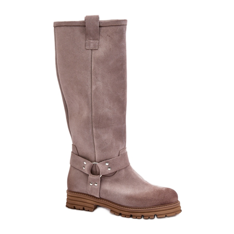 Step in style Botas Modelo Lewski 3615 Cappuccino Camurça - Entre com estilo bege