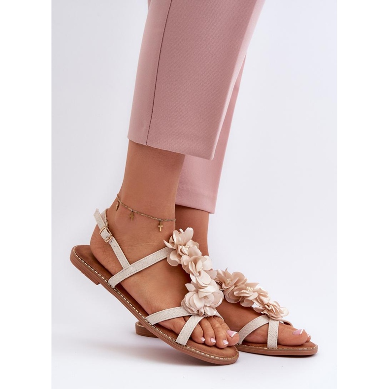 Step in style Sandálias Modelo Abidina JL85 Bege - Entre com estilo