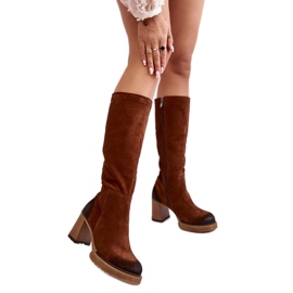 Step in style Botas Modelo Lemar Ceraxa 70133 Camurça Castanho Escuro - Entre com estilo marrom