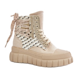 Step in style Tênis Modelo Kernia EV-335 Bege Claro - Entre com estilo
