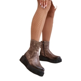 Step in style Botas Modelo Zazoo 60369 Bege Escuro - Entre com estilo