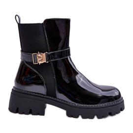 Step in style Botas Chelsea Modelo Elspetia F35-1 Verniz Preto - Entre com estilo