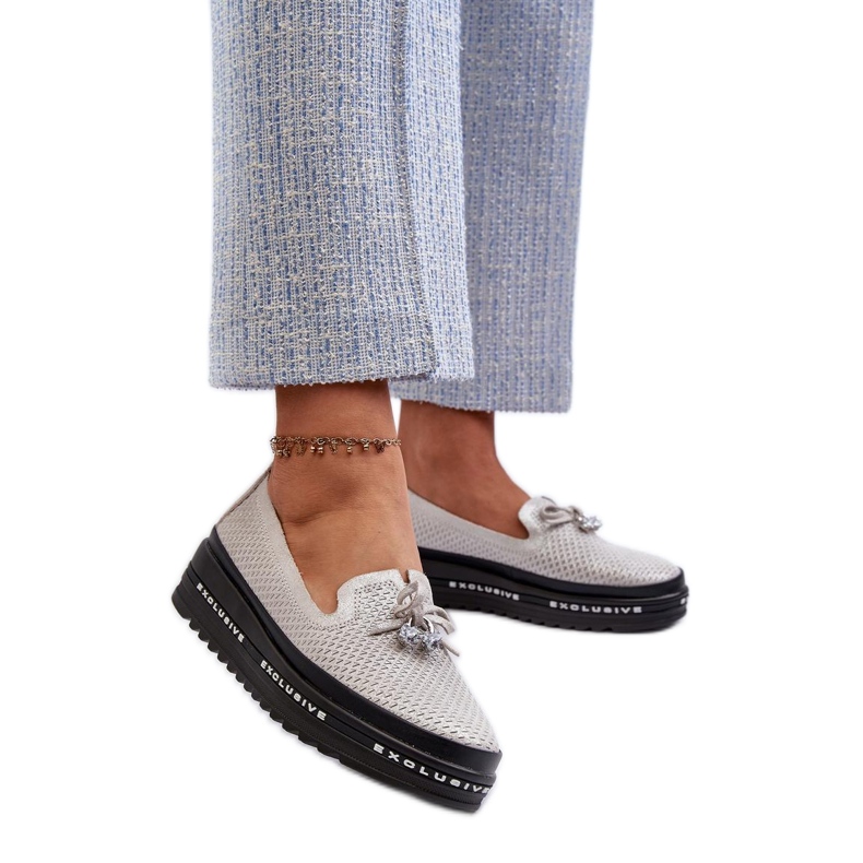 Step in style Mocassins Modelo S.Barski LR400 Prata - Entre com estilo cinza