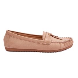 Step in style Mocassins Modelo Good Time ZA28P Bege Escuro - Entre com estilo