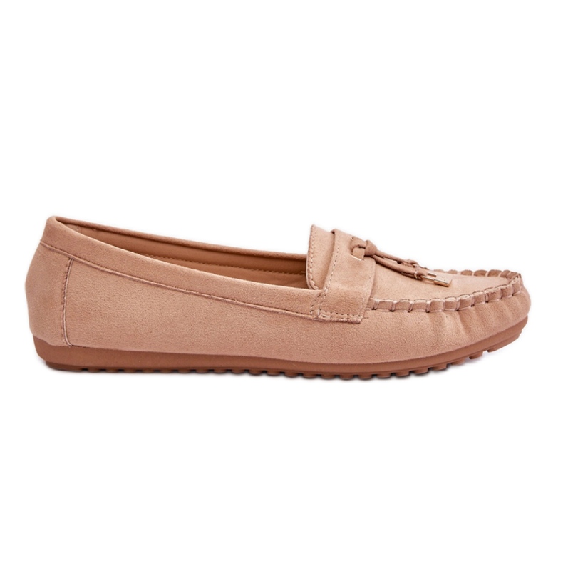 Step in style Mocassins Modelo Good Time ZA28P Bege Escuro - Entre com estilo