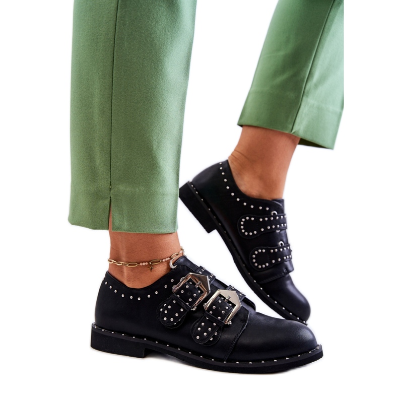 Step in style Sapatos Modelo Lu Boo XW37311 Couro Preto - Entre com estilo