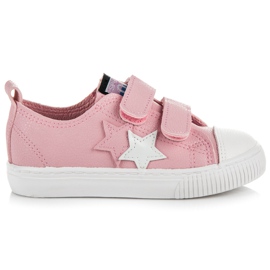 L&H Fechos de velcro com couro ecológico rosa