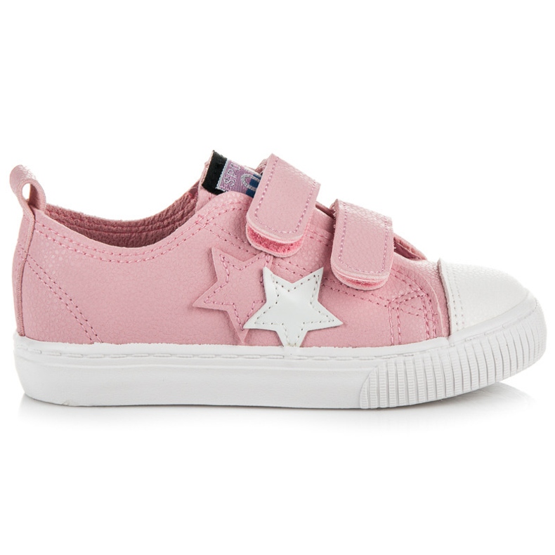 L&H Fechos de velcro com couro ecológico rosa