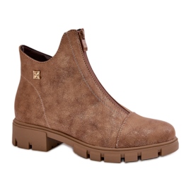 Botas Modelo Verietta RMR23123-11 Camurça Marrom/Dourada - Step in style castanho Botas Modelo Verietta RMR23123-11 Camurça Marrom/Dourada - Step in style castanho
